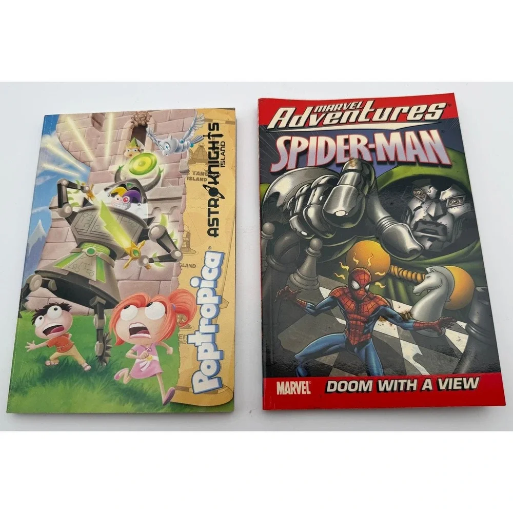 Marvel‎ Adventures Spider-Man Doom With A View & Poptropica Astro-Knights Lot